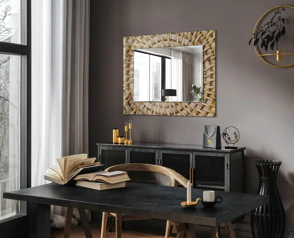 Rectangular mirror print Wattle