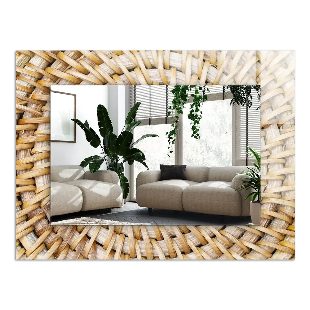 Rectangular mirror print Wattle