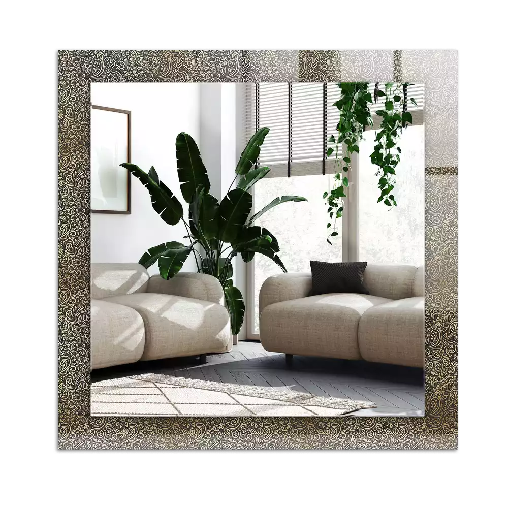 Rectangle decorative mirror Gold ornament pattern