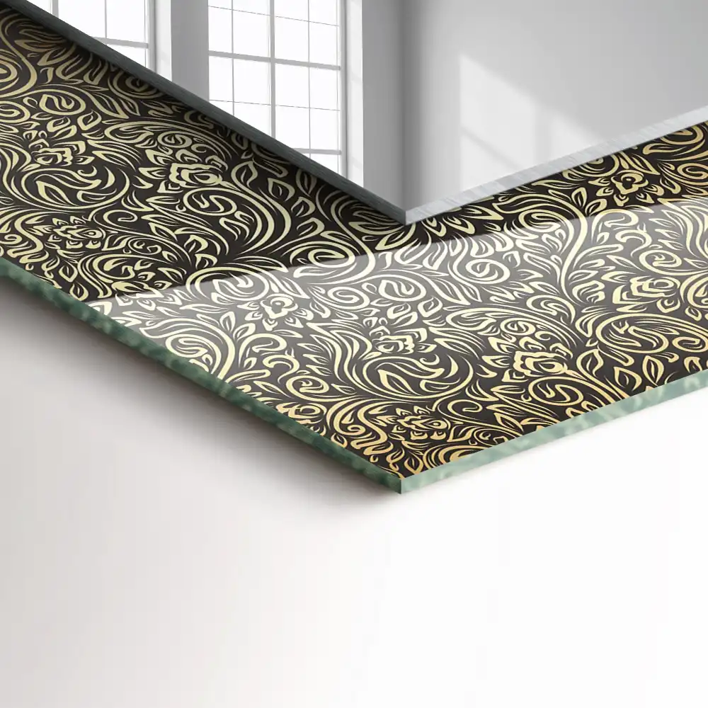 Rectangle decorative mirror Gold ornament pattern