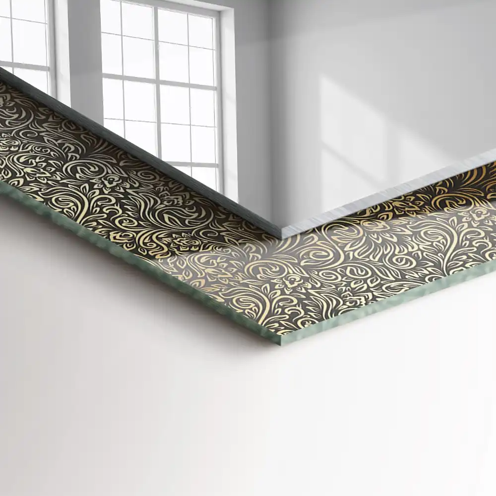 Rectangle decorative mirror Gold ornament pattern