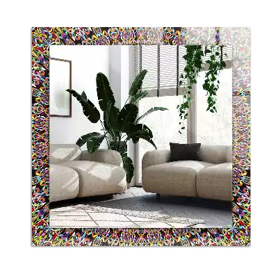 Rectangular wall mirror design Colorful mandala pattern