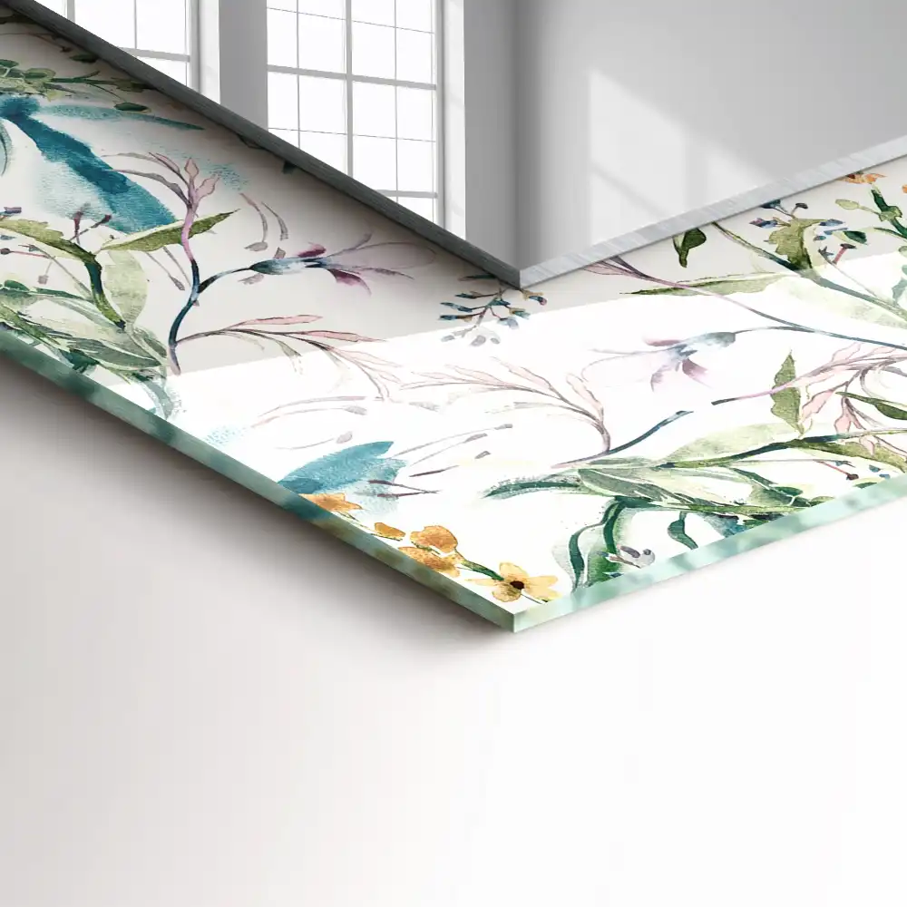 Rectangular mirror print Floral watercolor pattern