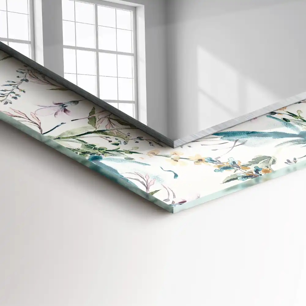 Rectangular mirror print Floral watercolor pattern