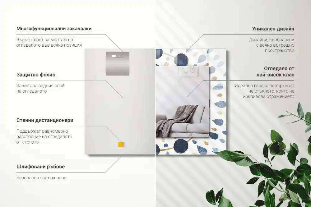 Rectangular wall mirror design Abstract mandala pattern