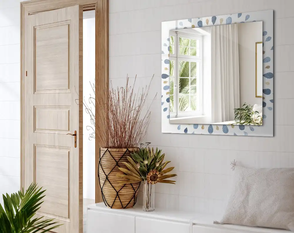 Rectangular wall mirror design Abstract mandala pattern