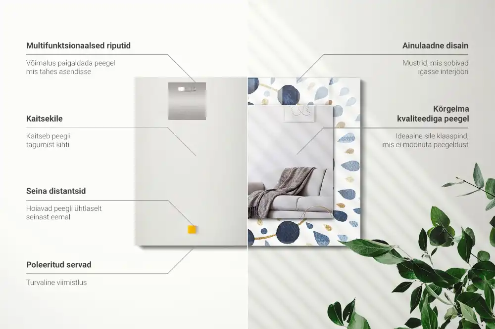 Rectangular wall mirror design Abstract mandala pattern