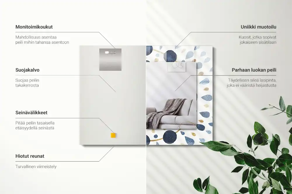 Rectangular wall mirror design Abstract mandala pattern