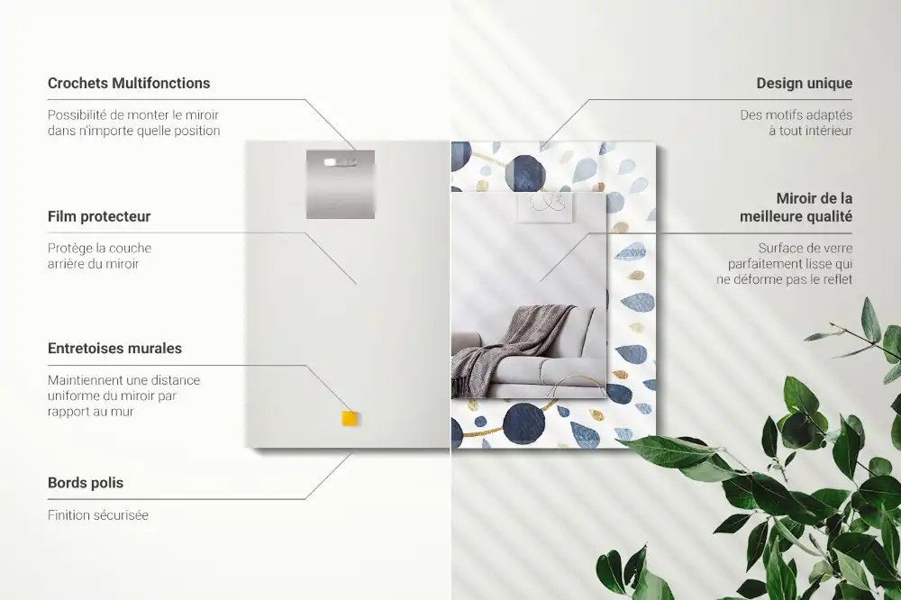 Rectangular wall mirror design Abstract mandala pattern