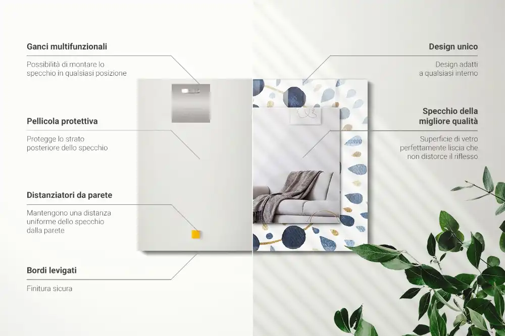 Rectangular wall mirror design Abstract mandala pattern