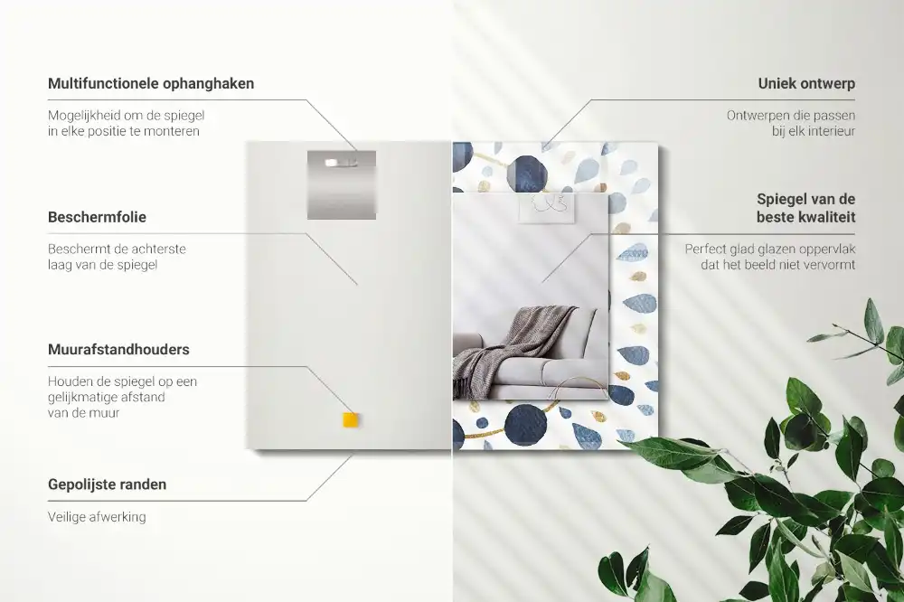 Rectangular wall mirror design Abstract mandala pattern