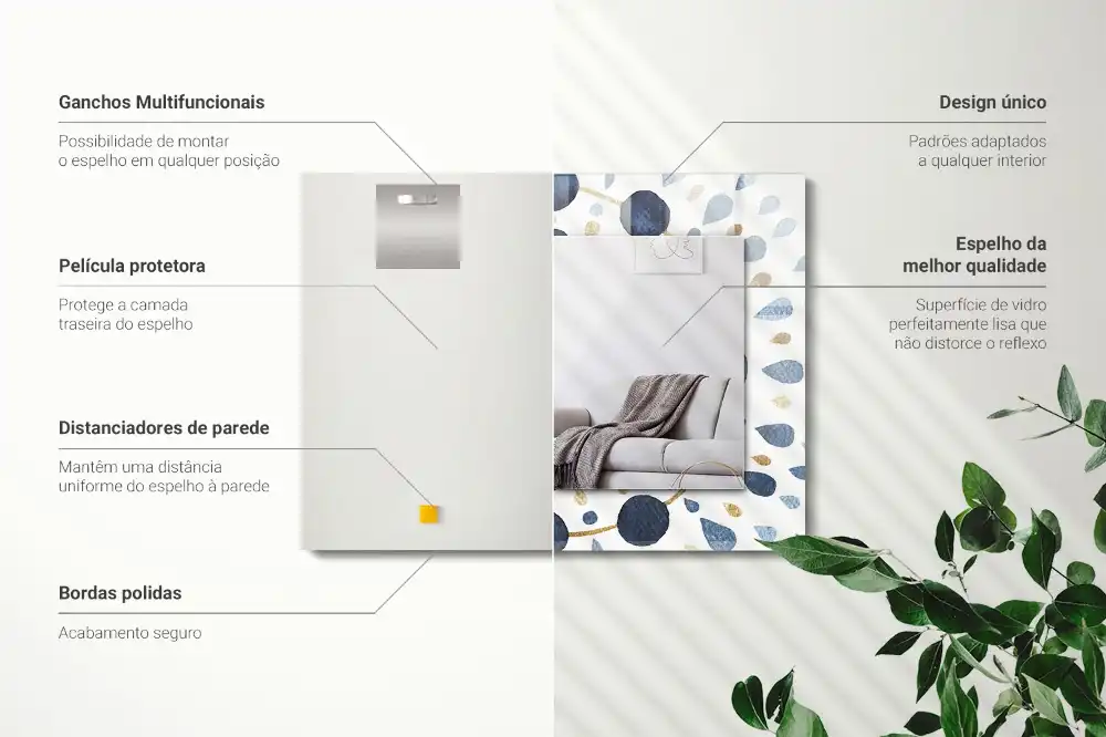 Rectangular wall mirror design Abstract mandala pattern