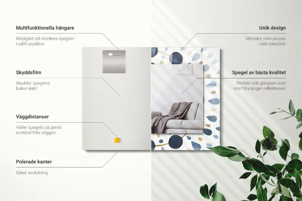 Rectangular wall mirror design Abstract mandala pattern