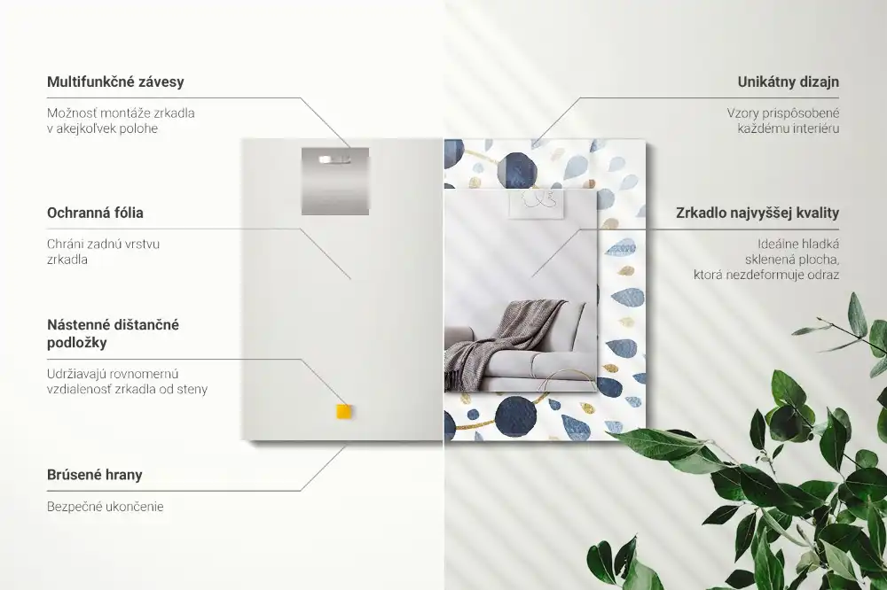 Rectangular wall mirror design Abstract mandala pattern