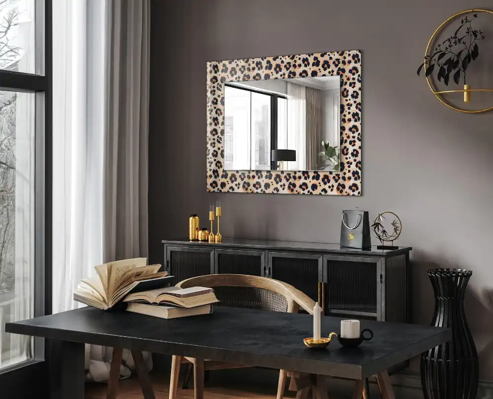 Rectangular decorative mirror Leopard pattern