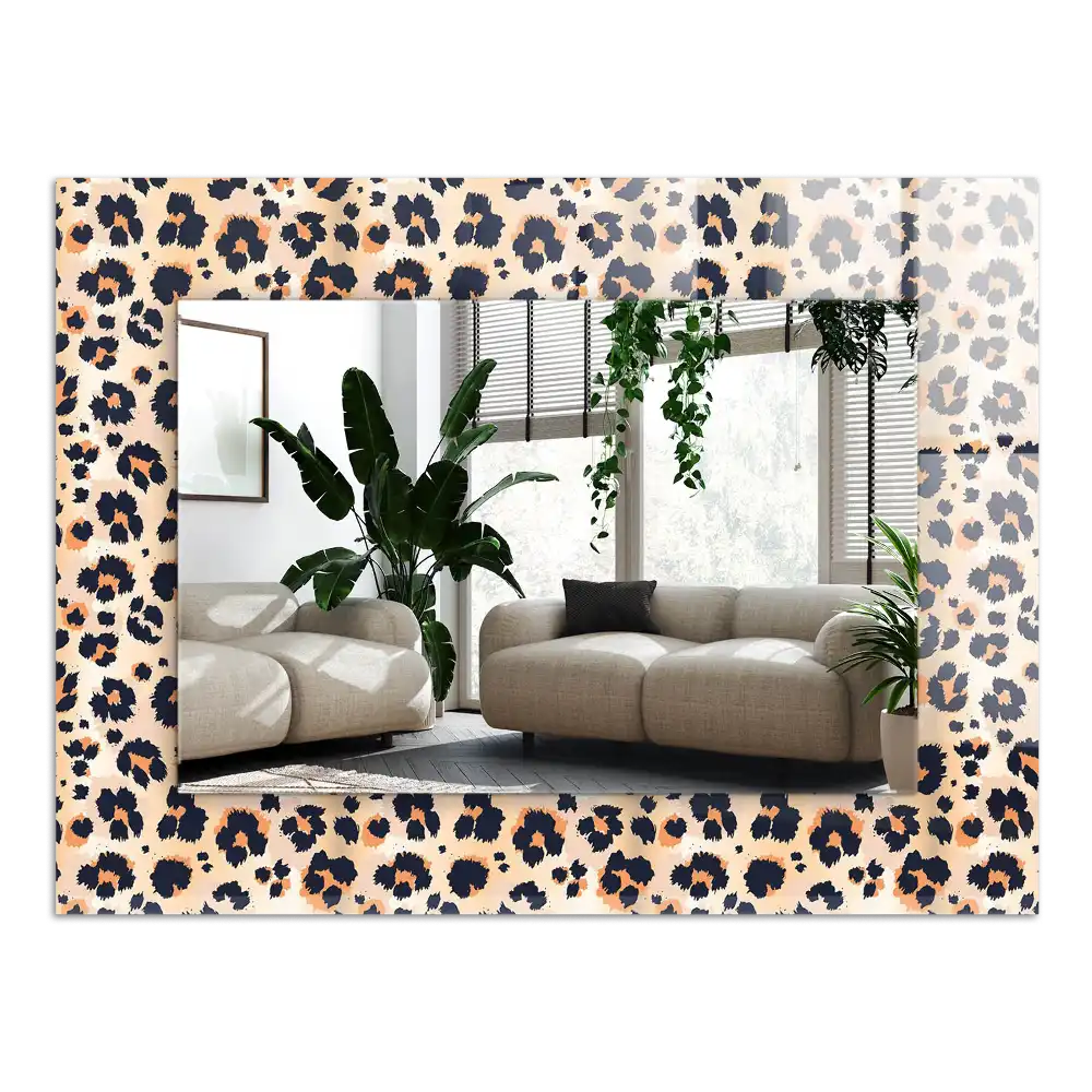 Rectangular decorative mirror Leopard pattern