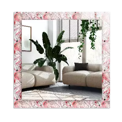 Rectangle decorative mirror Pink flamingos