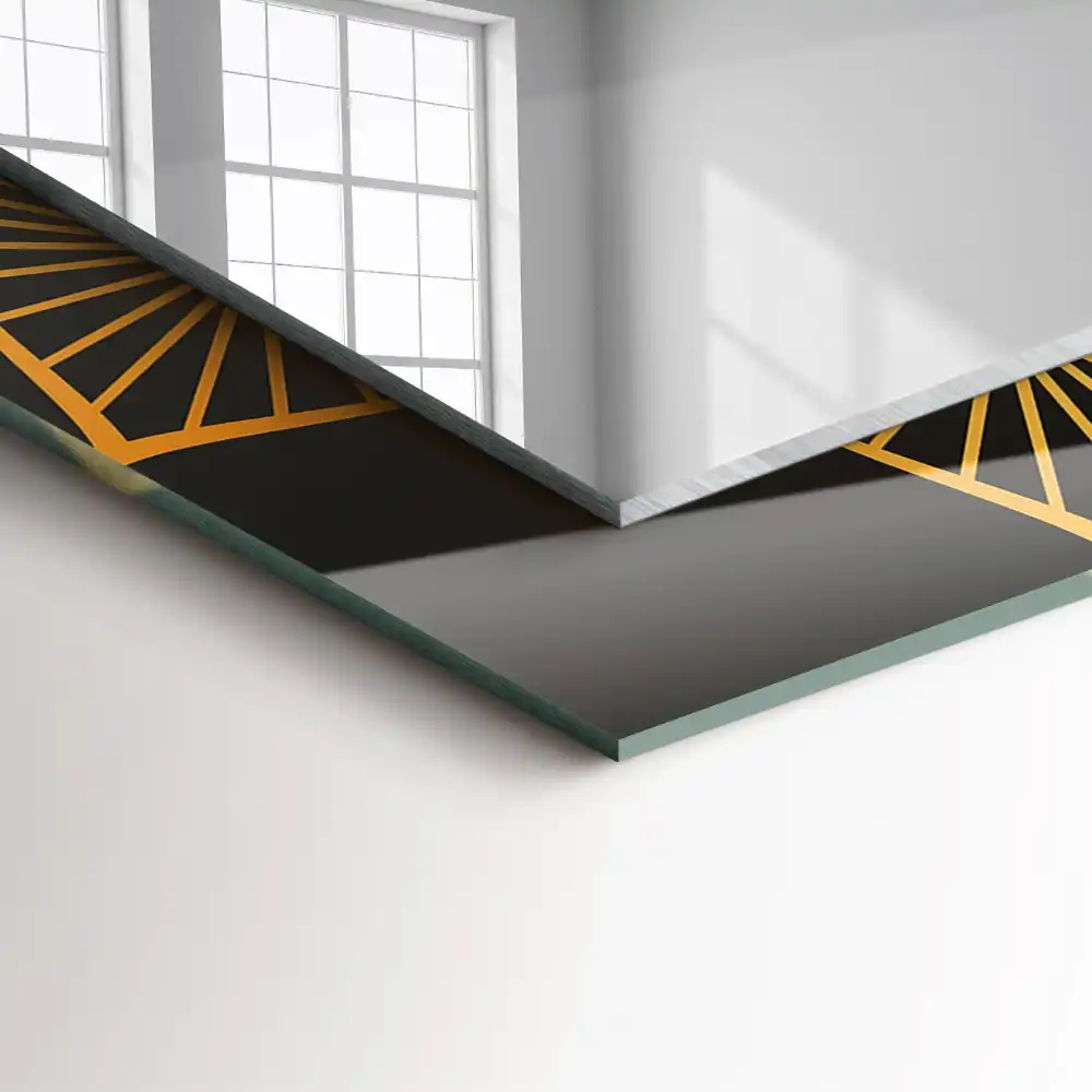 Rectangular wall mirror design mandala pattern