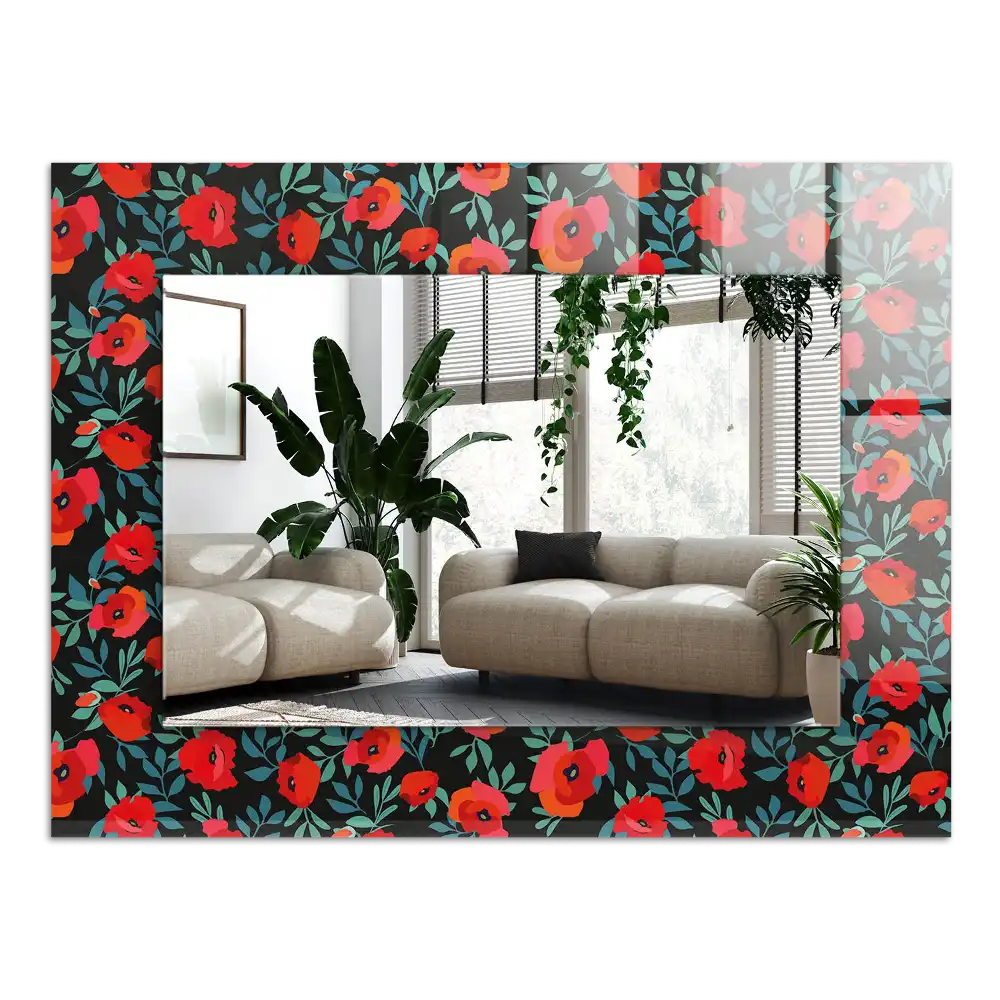 Rectangular mirror print Poppies Flowers