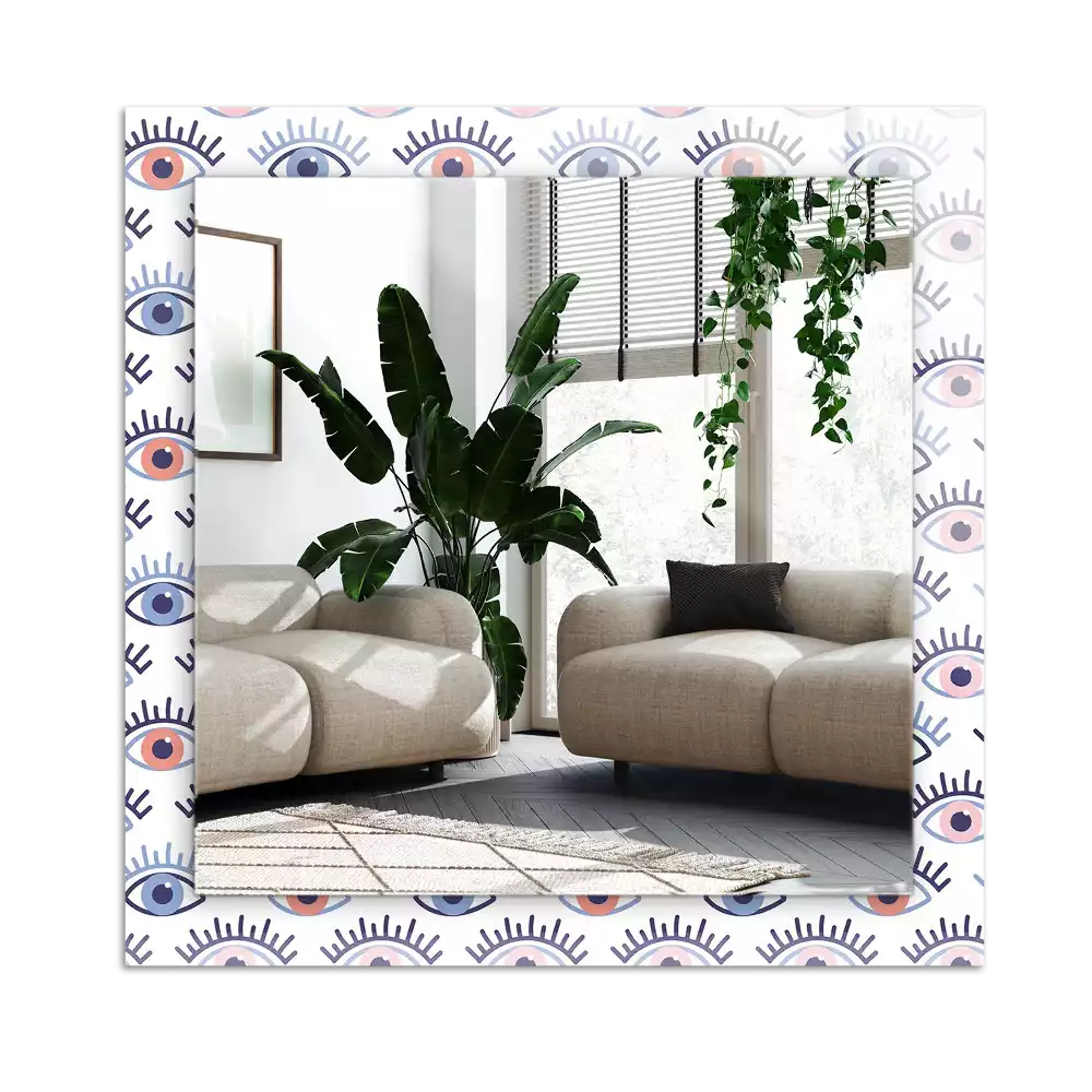 Rectangular wall mirror design Eyes pattern