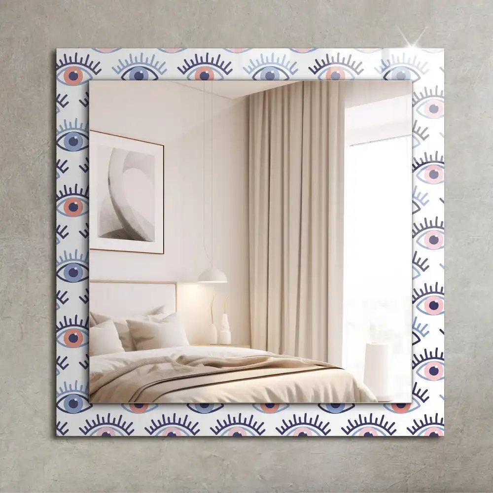 Rectangular wall mirror design Eyes pattern