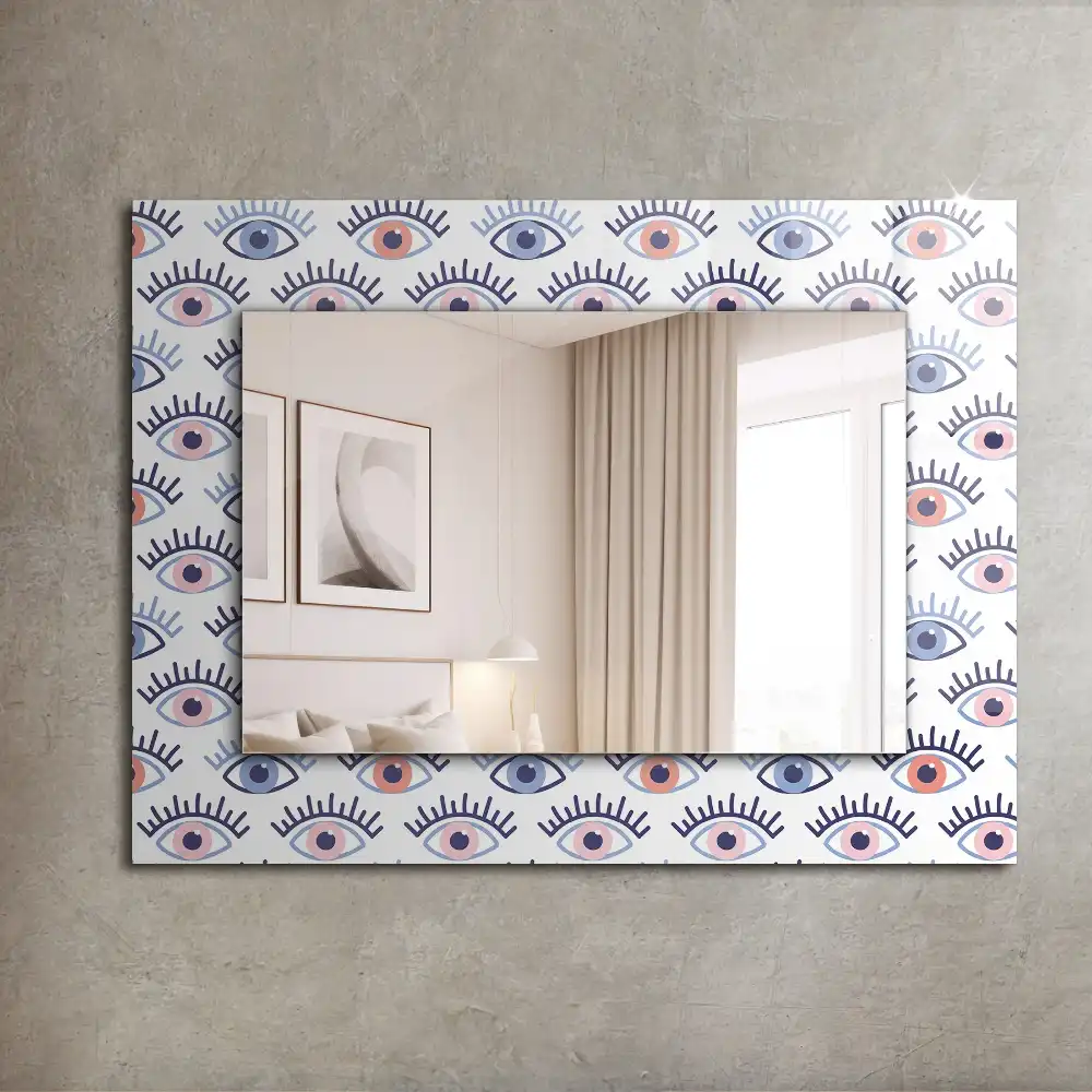 Rectangular wall mirror design Eyes pattern