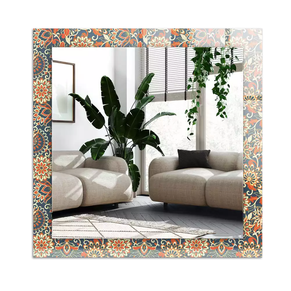 Rectangle decorative mirror Floral wallpaper pattern
