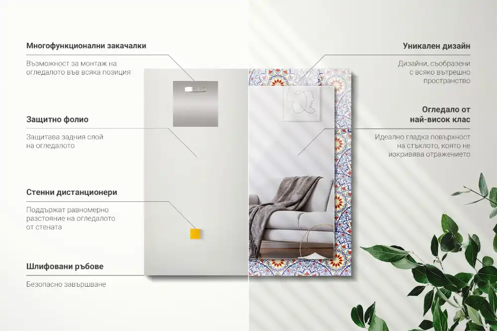 Rectangular decorative mirror Mandalas