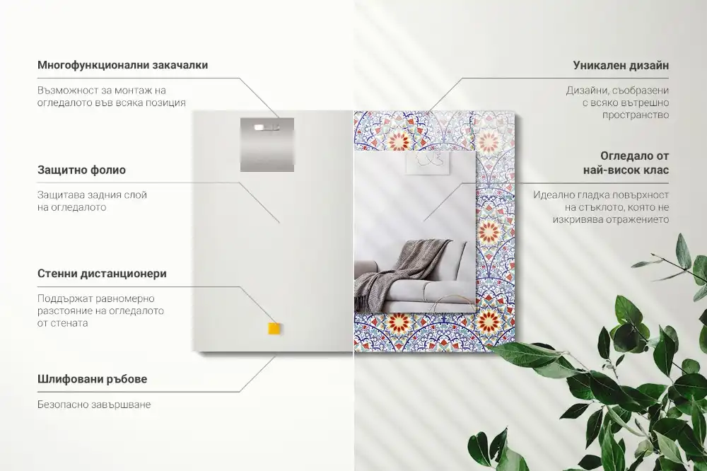 Rectangular decorative mirror Mandalas