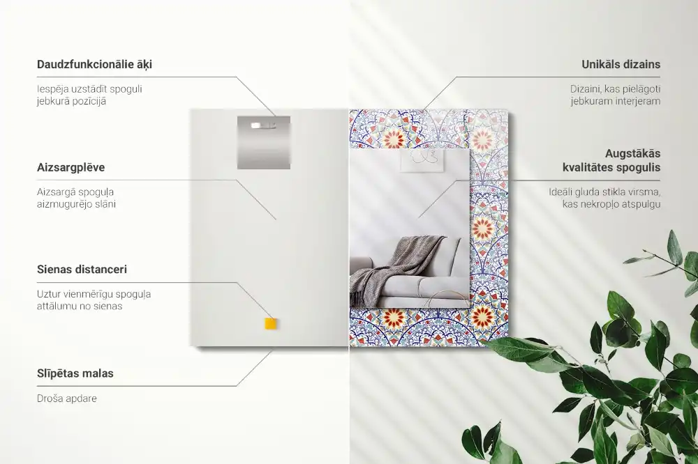 Rectangular decorative mirror Mandalas