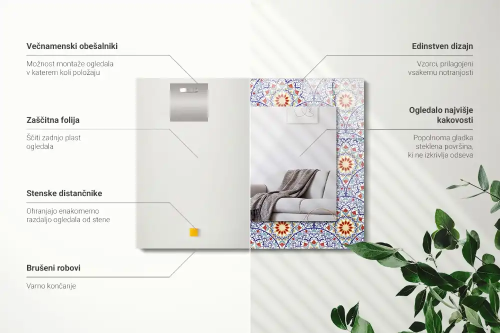 Rectangular decorative mirror Mandalas