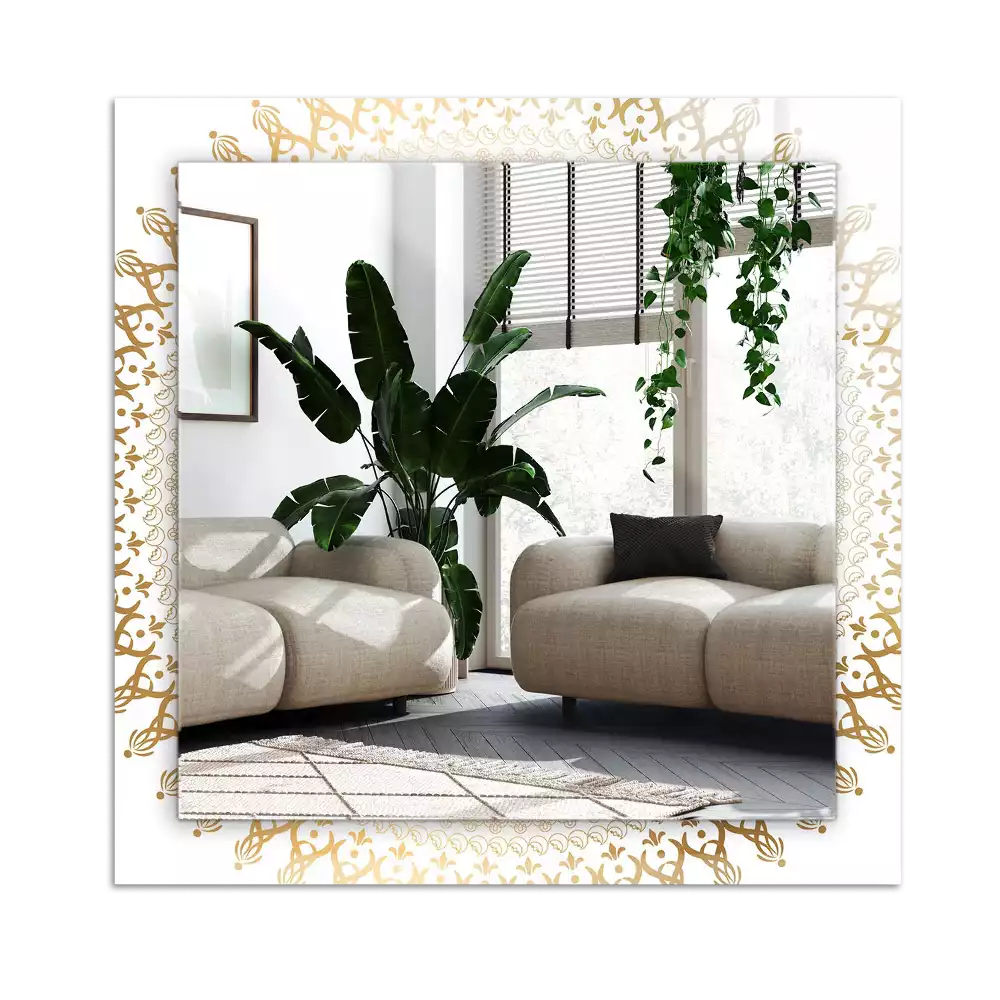 Rectangular mirror print mandala pattern