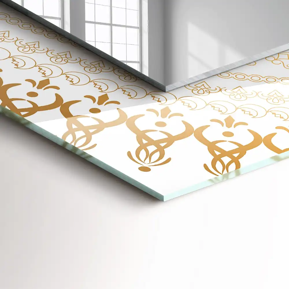 Rectangular mirror print mandala pattern