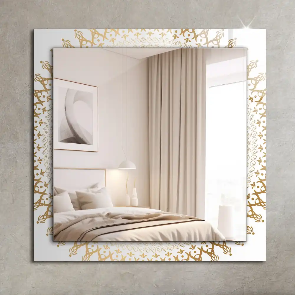 Rectangular mirror print mandala pattern