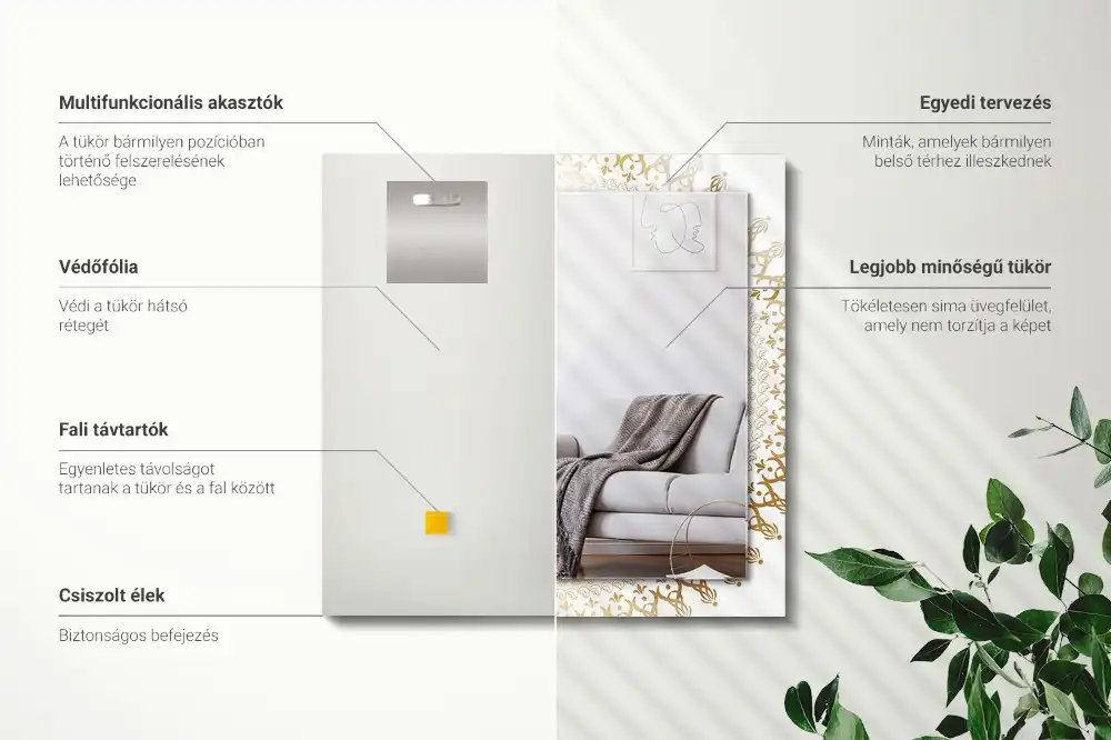 Rectangular mirror print mandala pattern