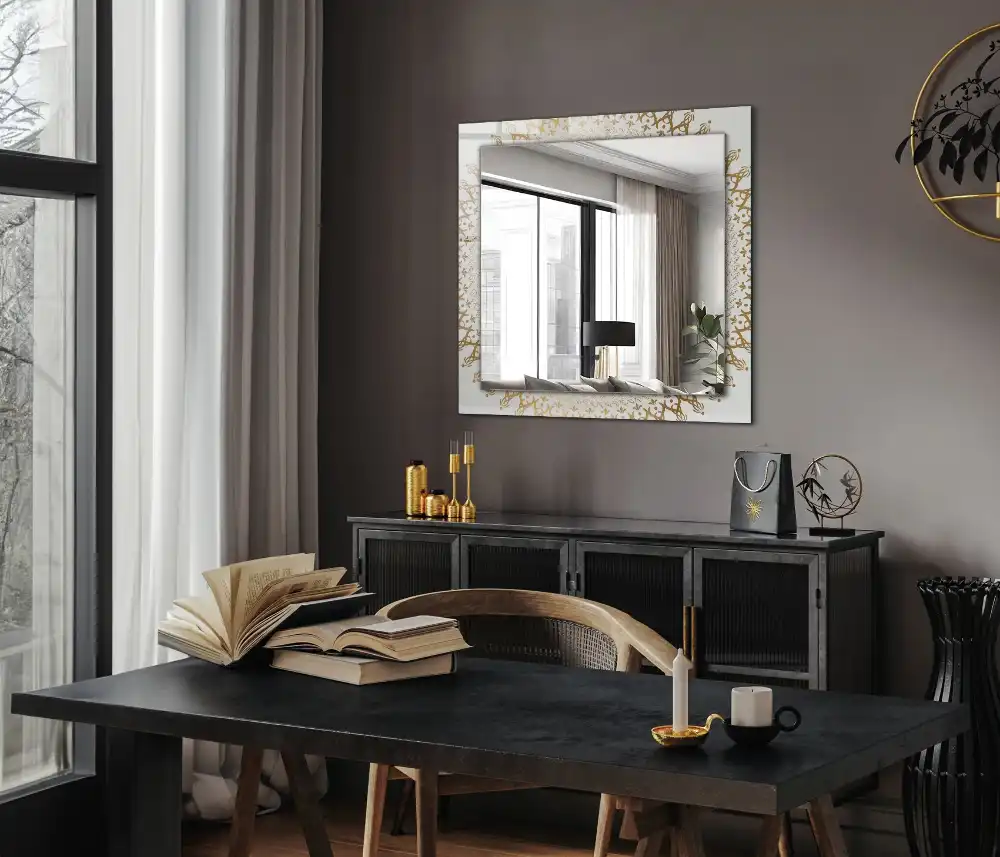 Rectangular mirror print mandala pattern