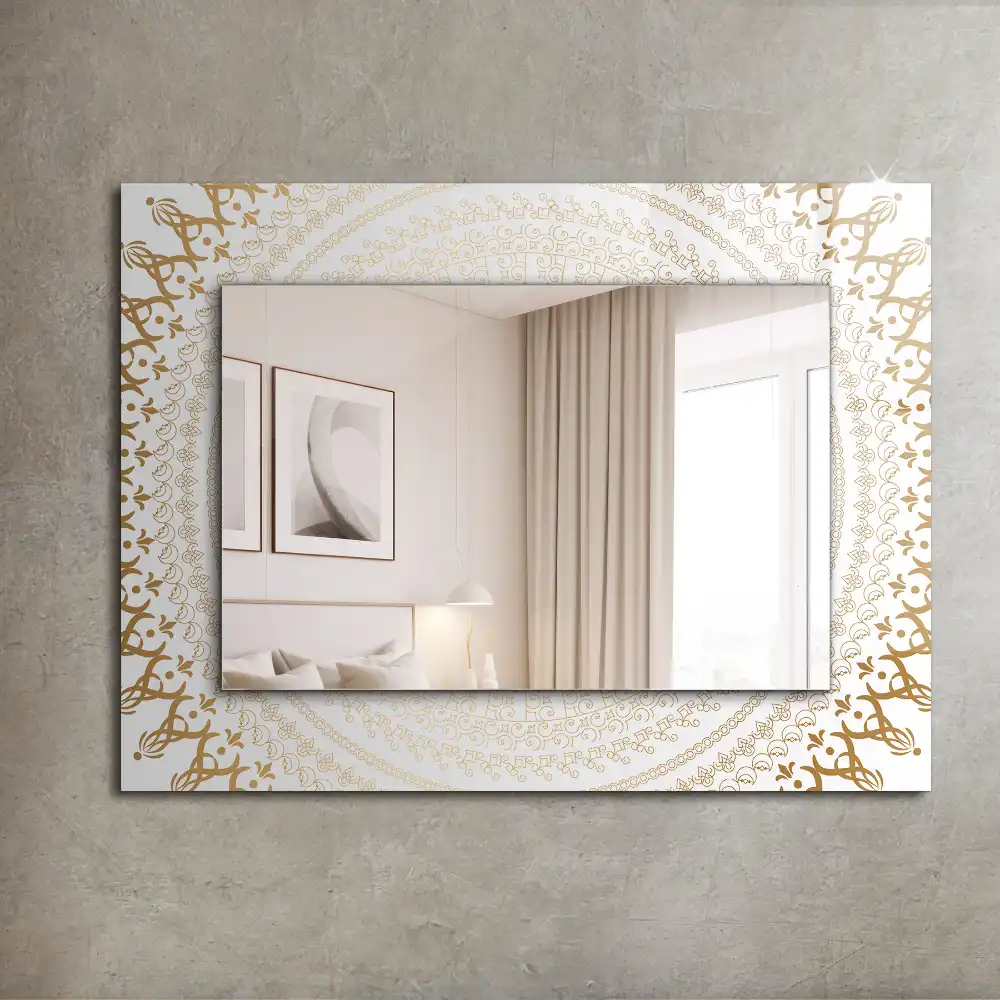 Rectangular mirror print mandala pattern