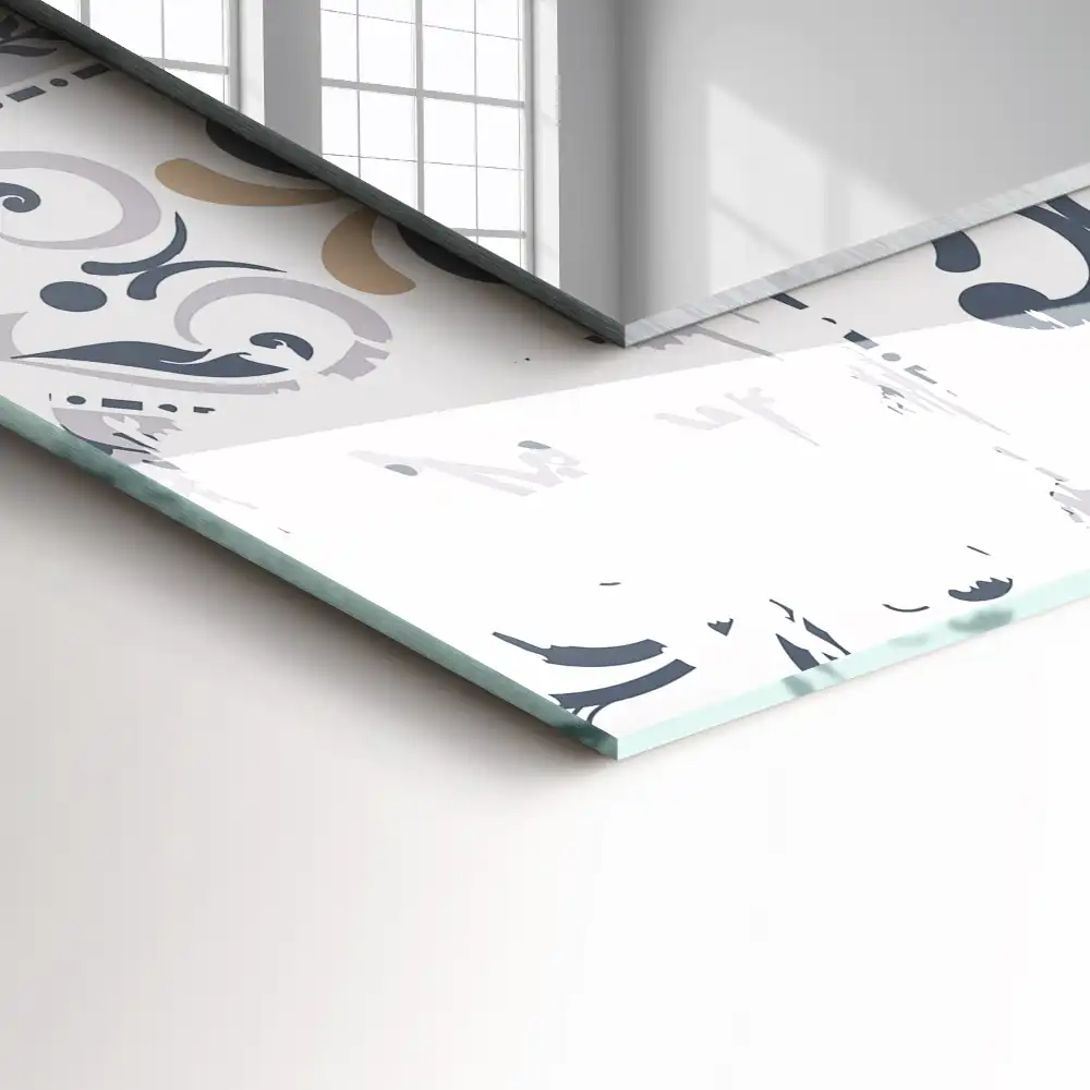 Rectangle decorative mirror Tile pattern ornaments