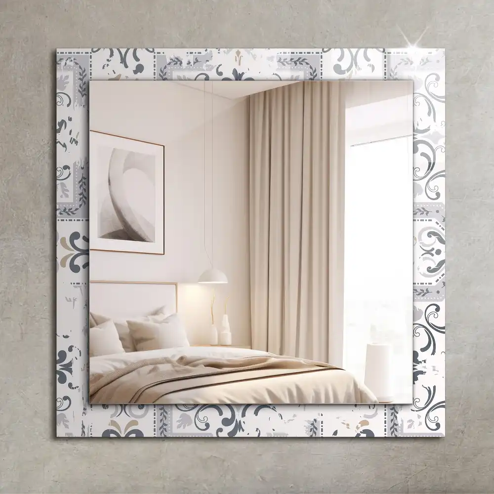 Rectangle decorative mirror Tile pattern ornaments