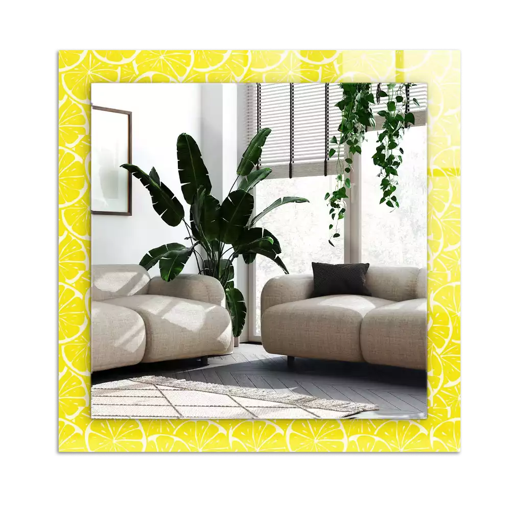 Rectangular mirror print Lemon slices pattern