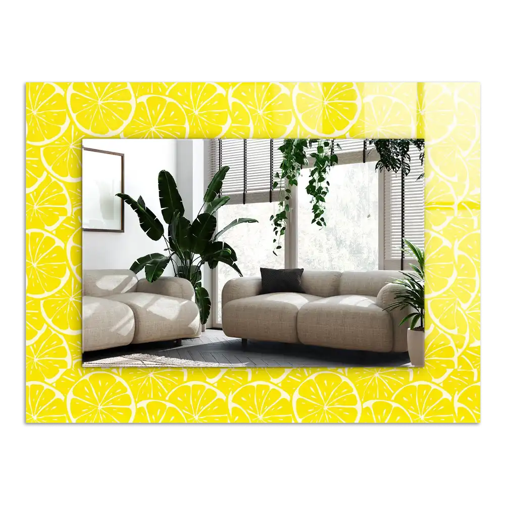 Rectangular mirror print Lemon slices pattern