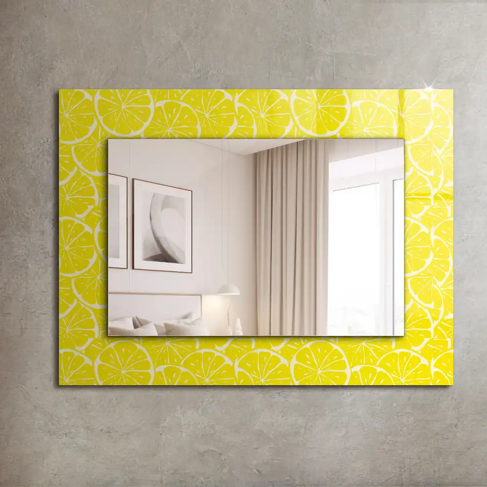 Rectangular mirror print Lemon slices pattern