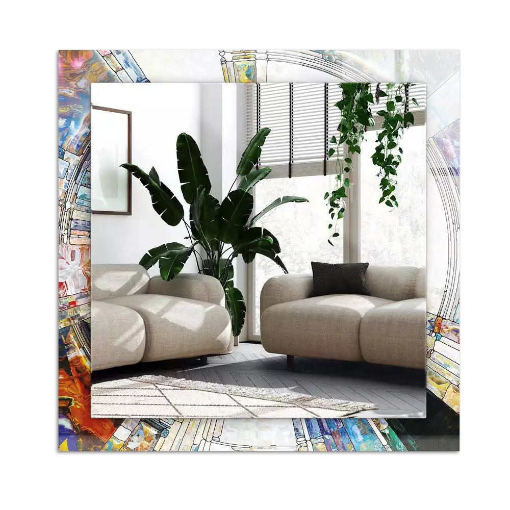 Rectangular wall mirror design Abstract Mosaic of Circles
