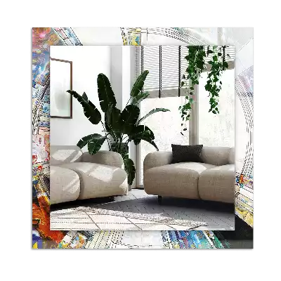 Rectangular wall mirror design Abstract Mosaic of Circles