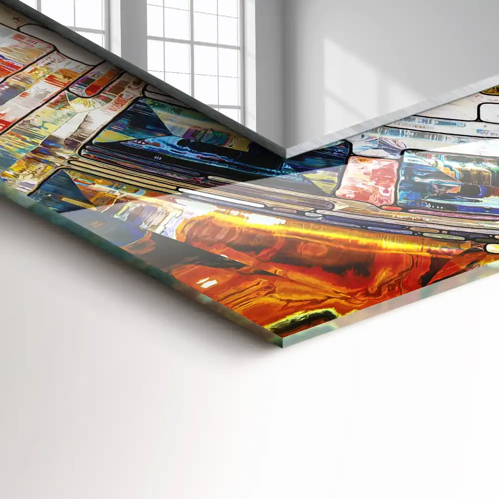 Rectangular wall mirror design Abstract Mosaic of Circles