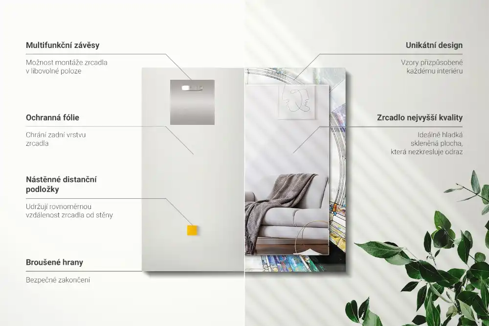 Rectangular wall mirror design Abstract Mosaic of Circles