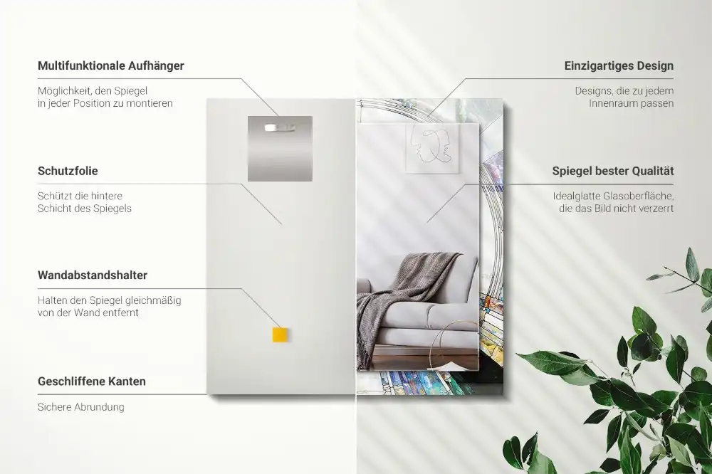 Rectangular wall mirror design Abstract Mosaic of Circles