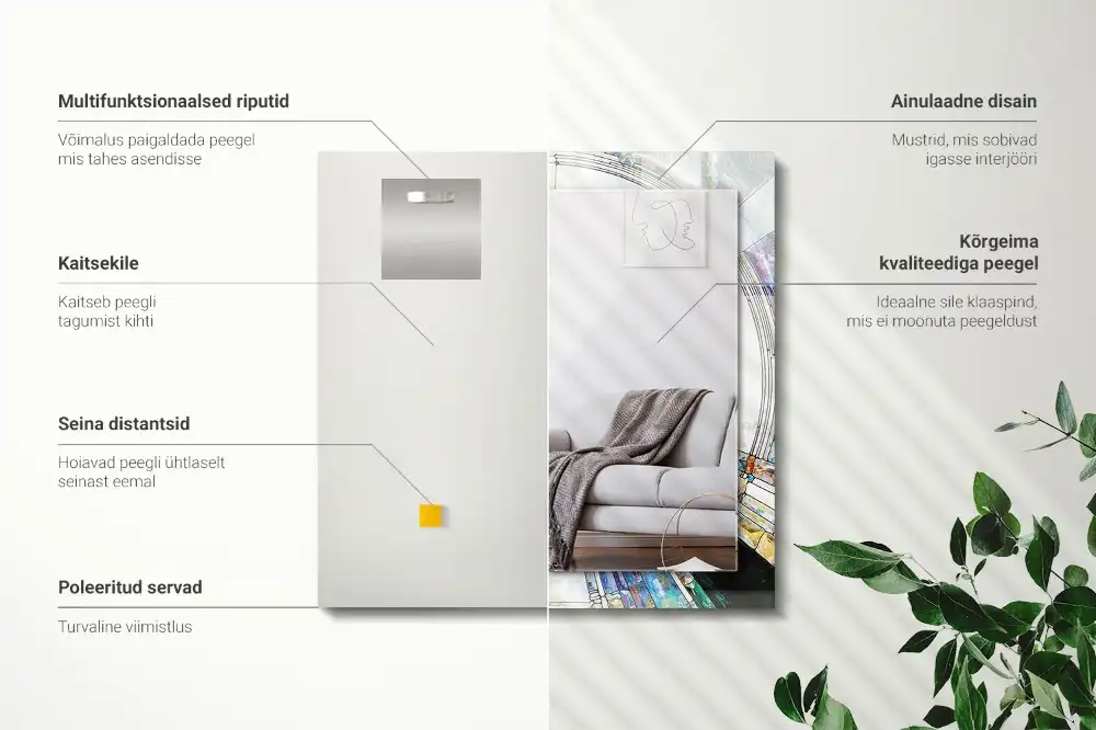 Rectangular wall mirror design Abstract Mosaic of Circles