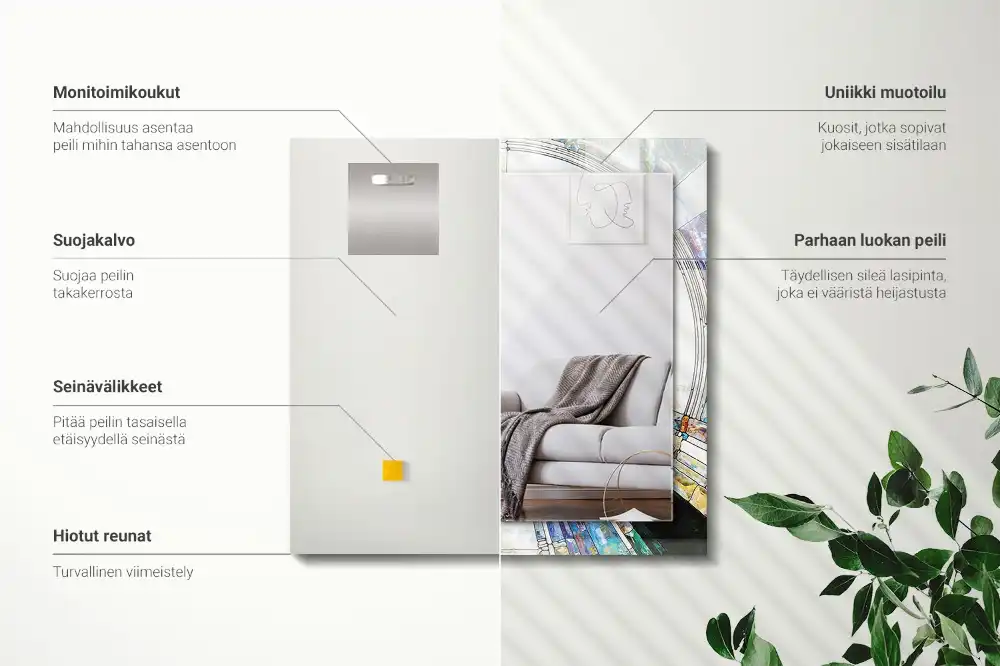 Rectangular wall mirror design Abstract Mosaic of Circles