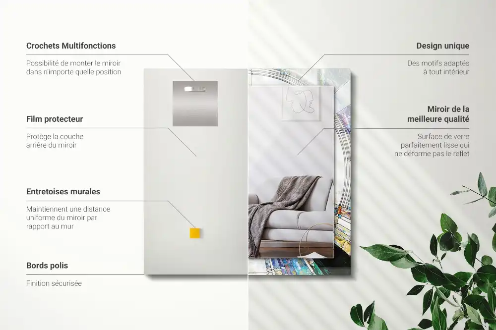 Rectangular wall mirror design Abstract Mosaic of Circles